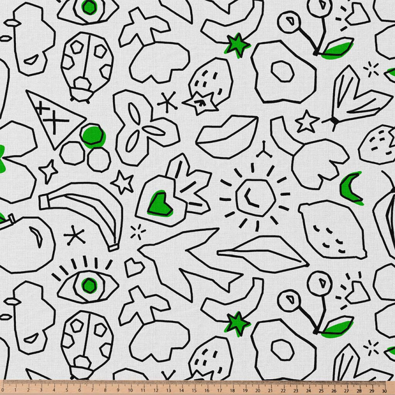 Printed Cotton KOLEO White / Black